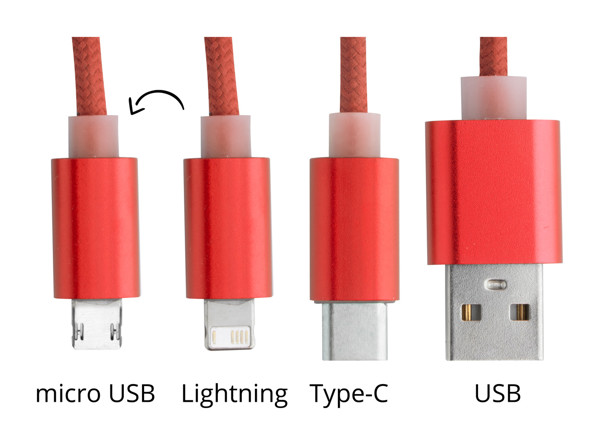 Usb Töltőkábel Scolt - Piros