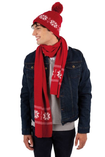 Fair Isle Knit Beanie - Steel Grey