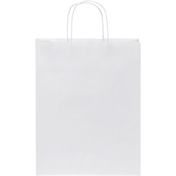Kraftpapiertasche 80 g/m² mit gedrehten Griffen – 25 × 11 × 32 cm - weiss