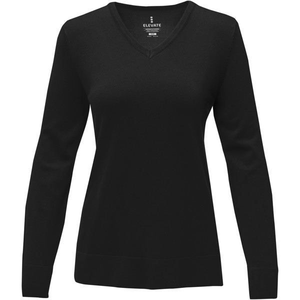 Pulôver com gola em V para mulher "Stanton" - Preto liso / 2XL