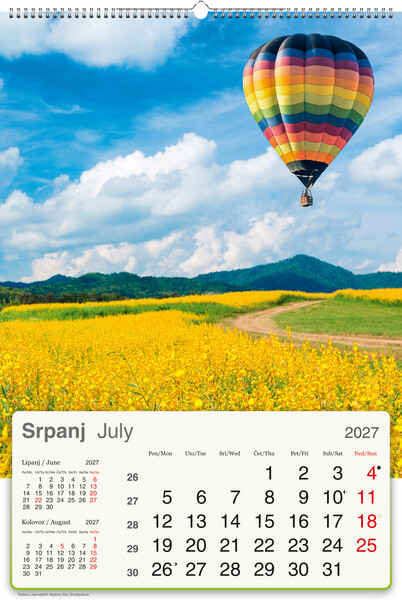 Okomiti zidni kalendar – Planet Zemlja