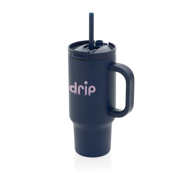 Mug 480 ml étanche en acier inoxydable recyclé RCS Cruiser - Bleu Marine