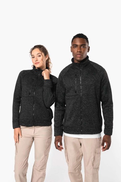 Men's Full Zip Heather Jacket - Dark Khaki Melange / 3XL
