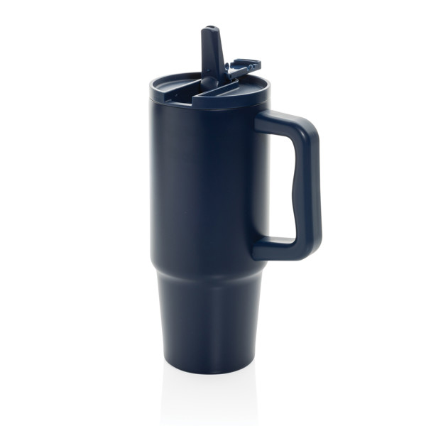 Mug 900ml étanche en acier inoxydable recyclé RCS Embrace - Bleu Marine
