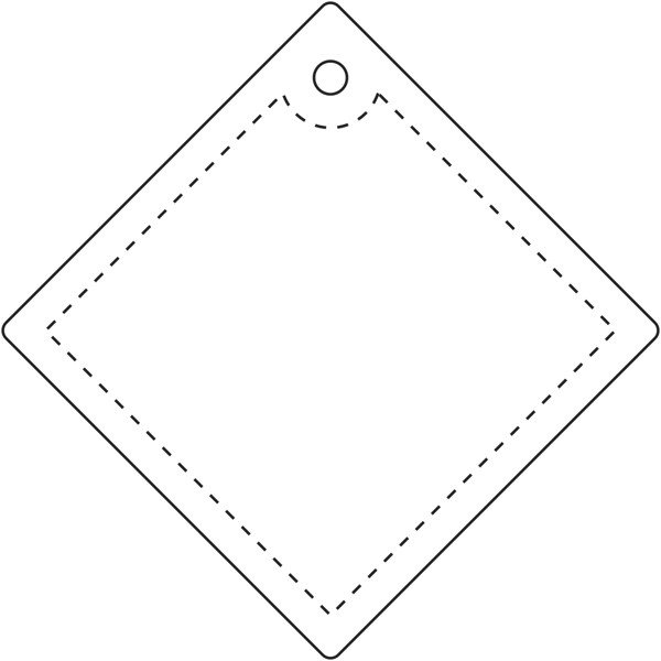 Colgante de PVC reflectante en forma de diamante grande H-20 "RFX™" - Blanco