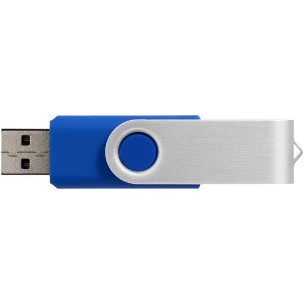 Clé USB rotative avec doming - Bleu royal / 1GB