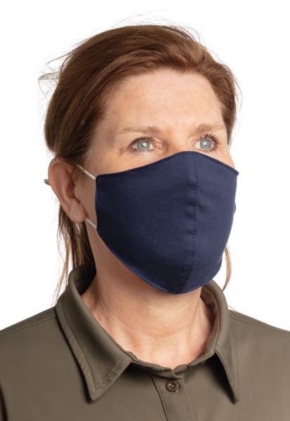 Masque barrière réutilisable à 2 couches en coton - Bleu Marine