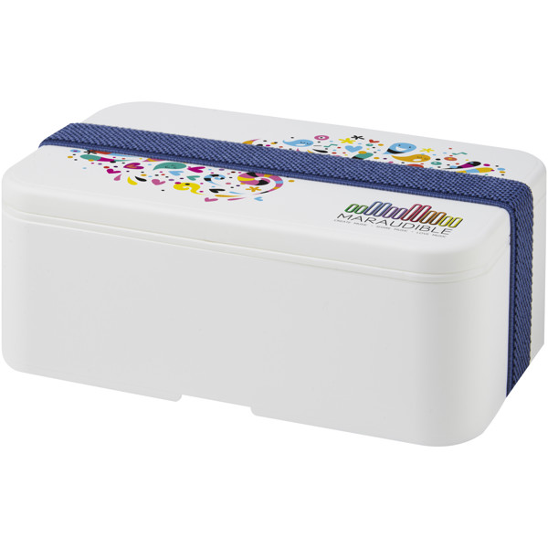Lunch box MIYO 700 ml à un bloc - Blanc / Bleu