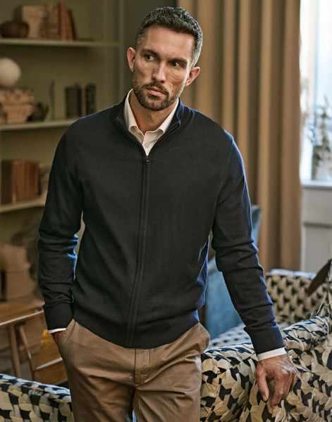 Full Zip Knit - Black / S