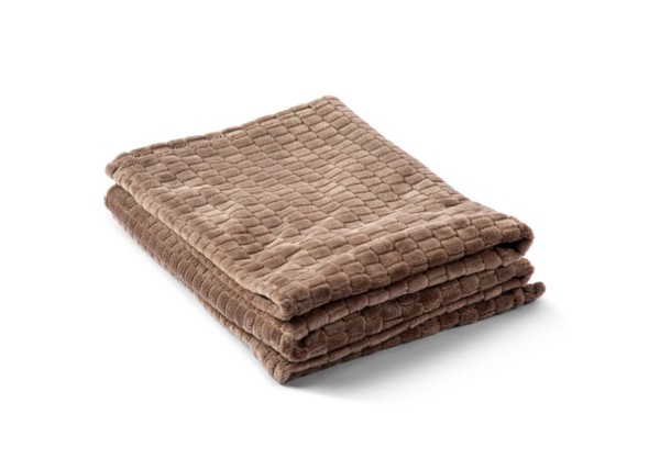 Kosta Linnewafveri Fleece Plaid Jaquard 130x170 cm - Light Brown
