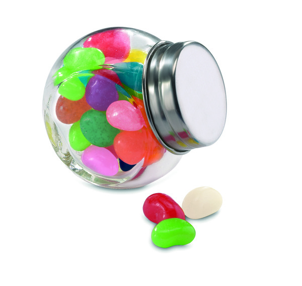 Glass jar with jelly beans     KC7103 Beandy