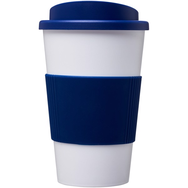 Gobelet isolant Americano® 350ml avec bandeau antidérapant - Blanc / Bleu