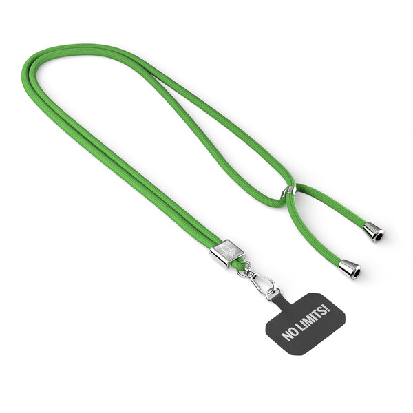 Crossbody, trendy 2-tone cord phone holder made of polyester - Bright Lime Green / Silver accessories