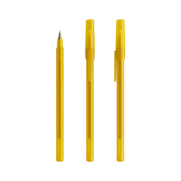 BIC® Round Stic® Ballpen - Frosted Yellow / Blue Ink