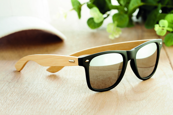 Lunettes de soleil en bambou. California Touch - Argent Brillant