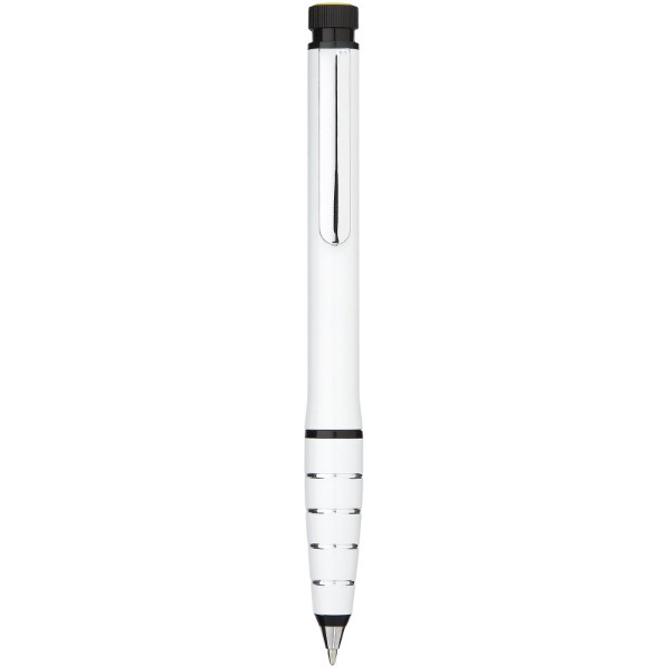 Jura dual aluminium ballpoint pen and highlighter - White