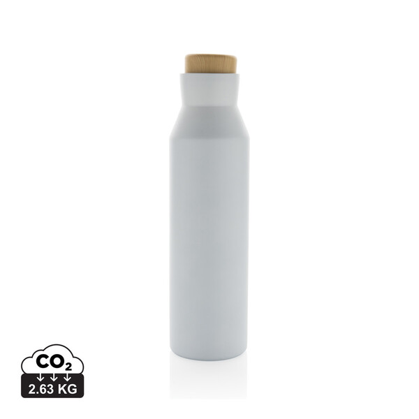 Gaia RCS certified recycled stainless steel vacuum bottle - White