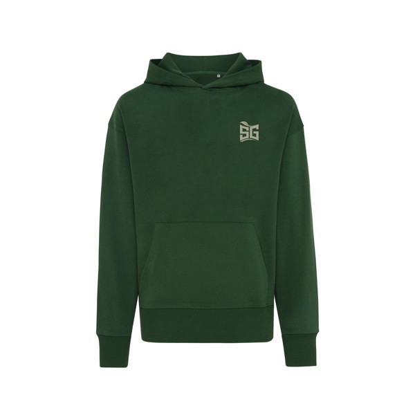 Iqoniq Yoho recycled cotton relaxed hoodie - Forest Green / XXXL