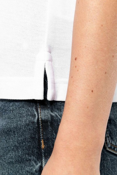 Ladie's Short-Sleeved Poloshirt With Contrasting Piping - White / Black / S