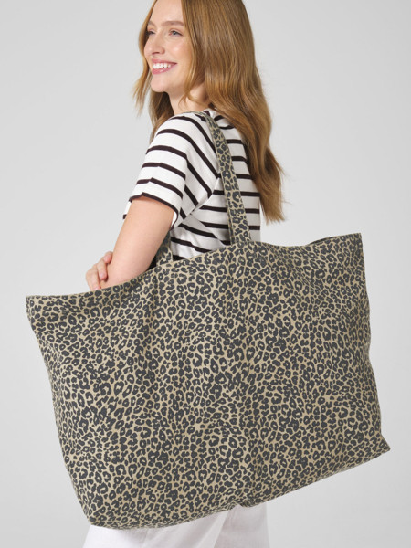 Leopard print Canvas Oversized Tote Bag