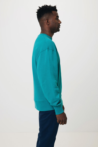 Sweater à col rond en coton recyclé Iqoniq Kruger - Verdigris / XS