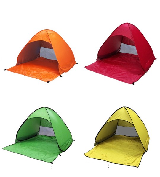 Beach self-folding tent - YELLOW