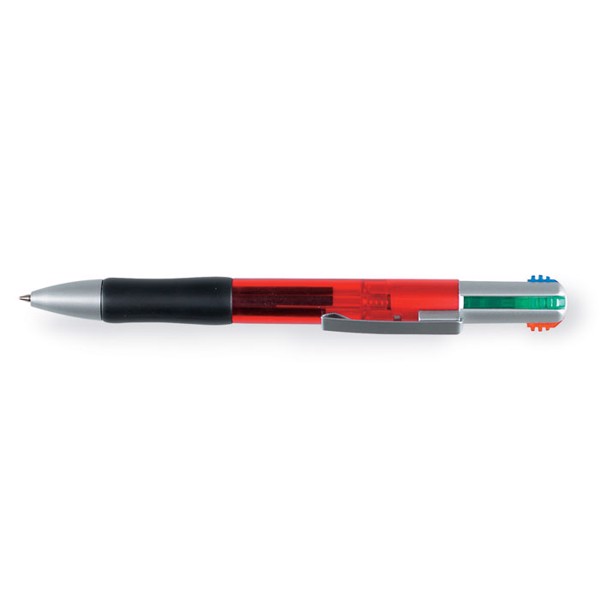 4-kolorowy długopis Bonles - przezroczysty czerwony