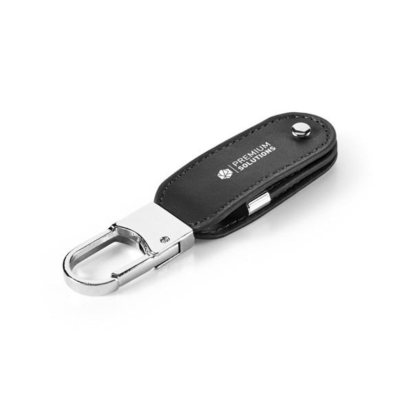 BRAGG 8GB. USB memory with 8GB in PU and with carabiner clip - Black