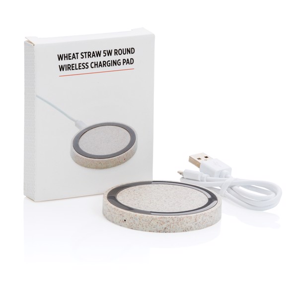 Anvil wireless charger 5W,wheatstraw,Ø70 mm