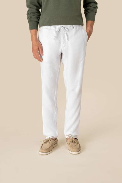 Eco-Friendly Men's Linen Washed Effect Trousers - 40