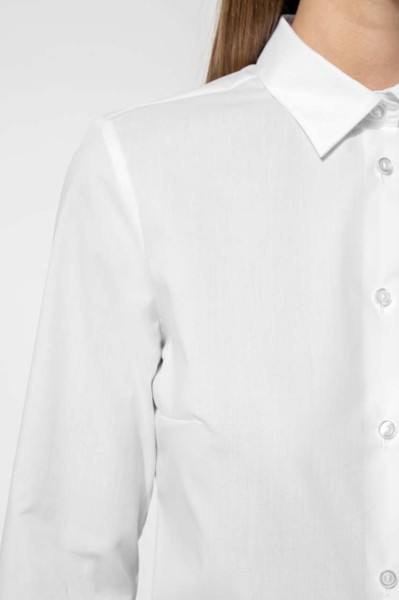 Ladies' Poplin Easy Care Polycotton Shirt - White / 2XL