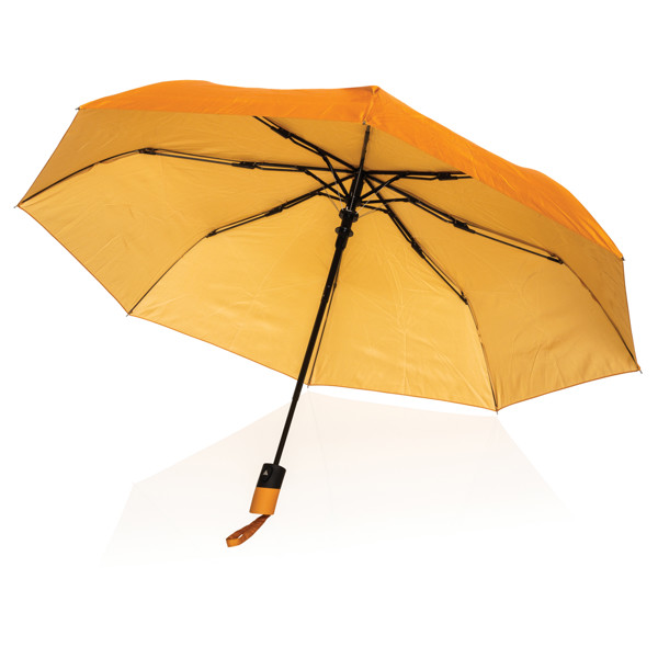 21" Impact AWARE™ 190T mini auto open umbrella - Sundial Orange