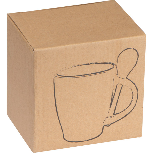 Ceramic cup with a spoon ARMANDO - Yellow