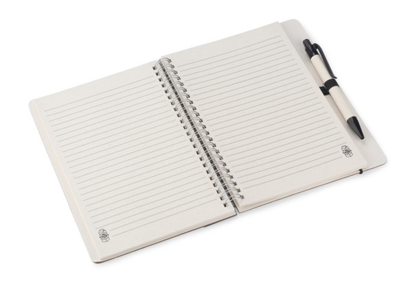 Notebook with ruler and pen REGALI - black