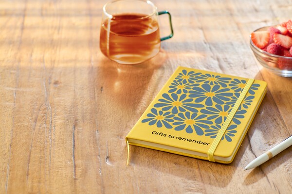Caderno Eva | Reciclado | A5 | Pautado - amarelo