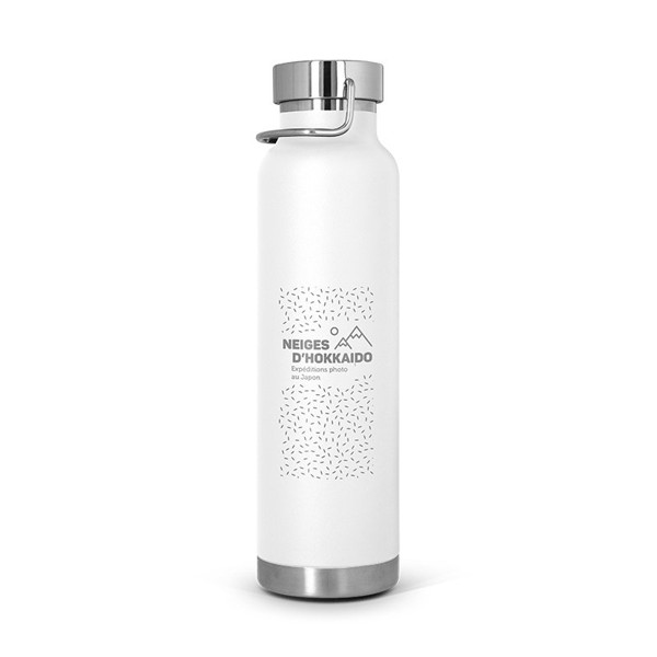 BOUTEILLE GOURDE 65 cl ISOTHERME DOUBLE-PAROI INOX - Blanc