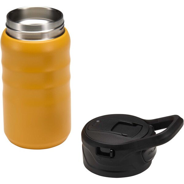 Knox 350 ml RCS recycled double wall stainless steel sport bottle with flip straw - Yellow