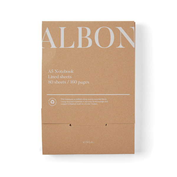 VINGA Albon GRS recycled felt notebook - Black