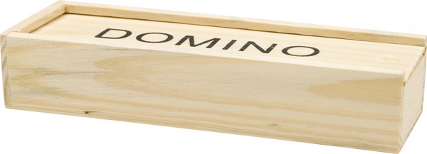 Wooden box with domino game