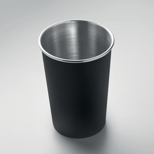 Recycled stainless steel cup Fjard - Black