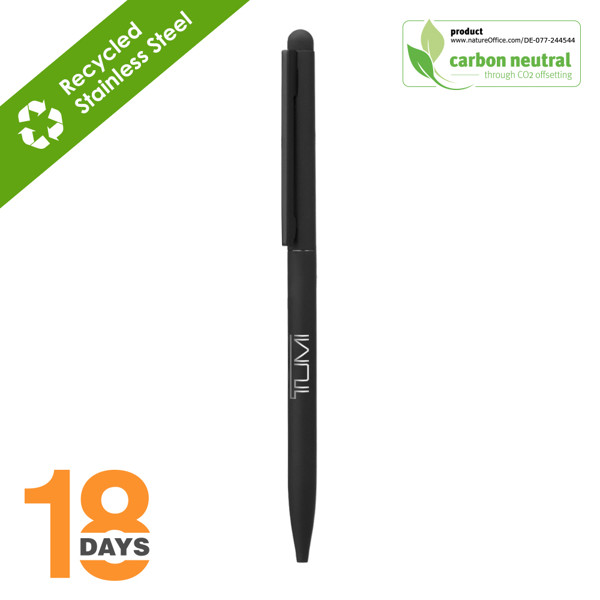 Thin Stylus Metal Ballpen Black Stock Fr / Black Rubber / Black / Matte Black