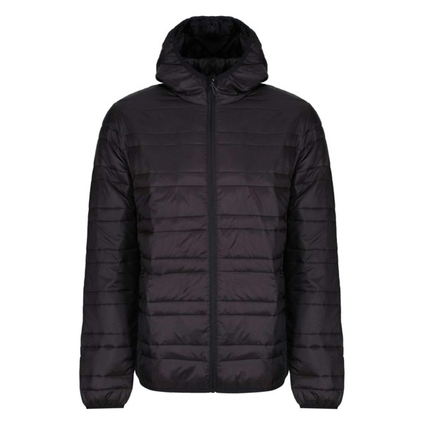 Hooded Packaway Firedown Jacket - Black / Black / S