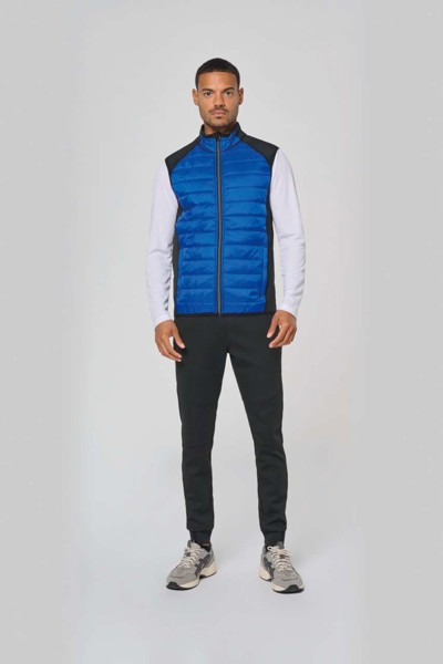Dual-Fabric Sleeveless Sports Jacket - Dark Royal Blue / Black / XS