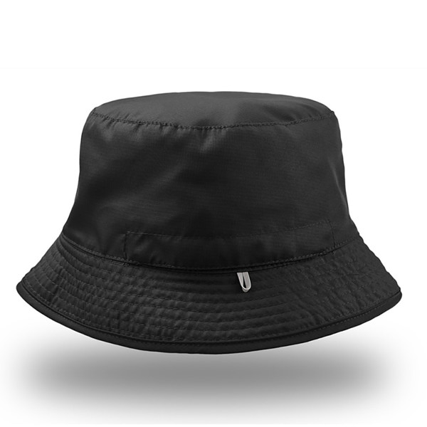 Panamá Bucket Pocket, 100% Ribstop Poliéster - Preto
