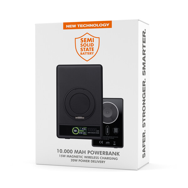 Powerbank sans fil magnétique 15W WATTRON ULTRA X ALU - noir / 10000 mAh