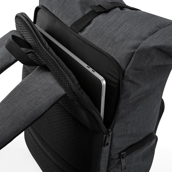 Q-Tech Charge Roll-Top Backpack - Black / ONE SIZE