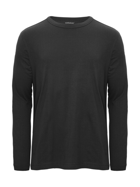 Cottover Gots T-shirt LS Relaxed black 3XL