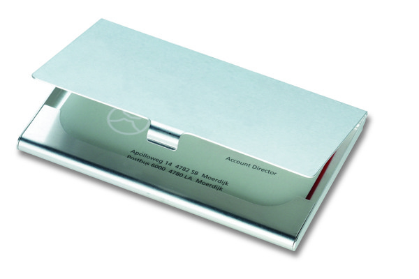 Držalo za vizitke Epsom, aluminij 90x60 mm