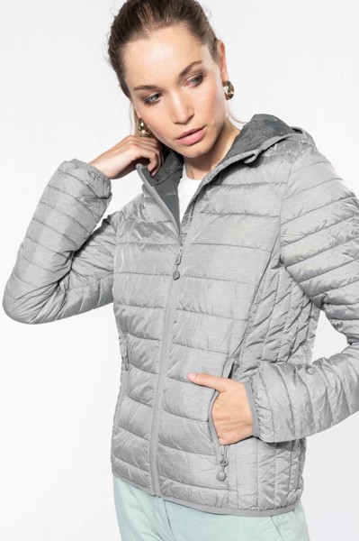Ladies' Lightweight Hooded Padded Jacket - Light Royal Blue / L
