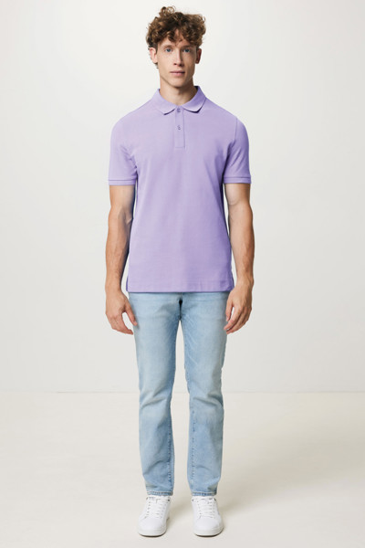 Polo en coton piqué et recyclé Iqoniq Yosemite - Lavender / XXS